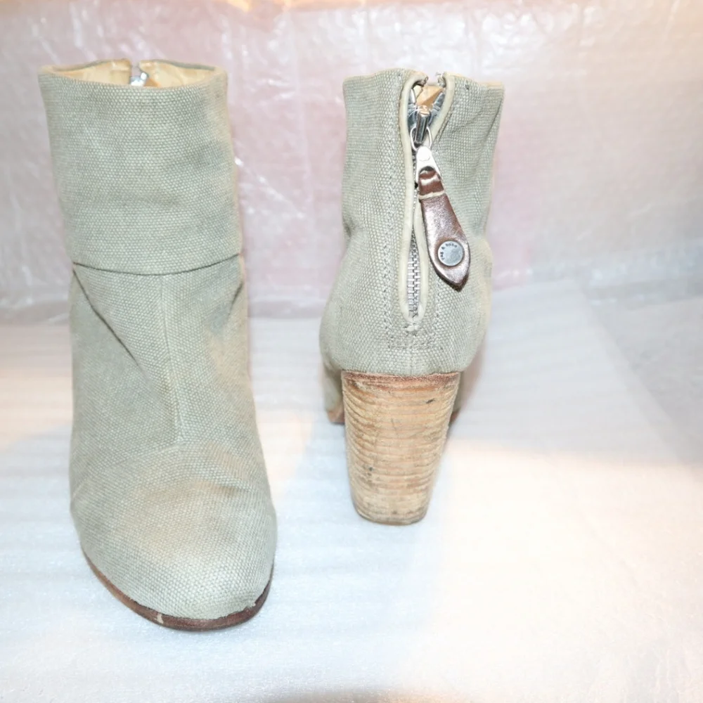 RAG & BONE Stonewall Green Classic Newbury Ankle Boots Size 38 USA 8 - Picture 7 of 9